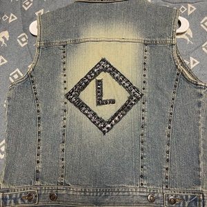 Custom denim vest cripple creek brand